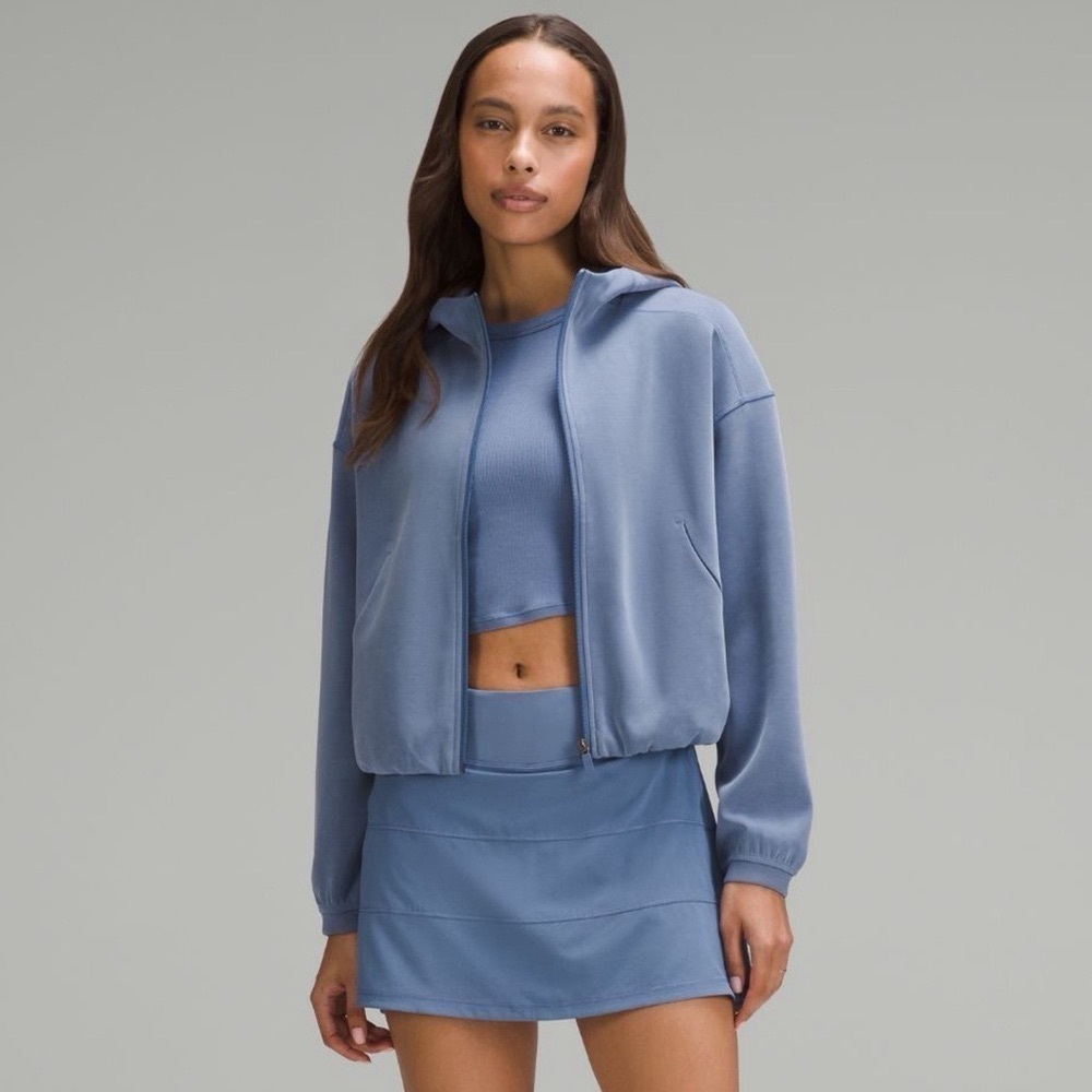 Lululemon Softstreme Full Zip Hoodie Jacket Oasis Blue Size 12 NWT - Picture 2 of 11